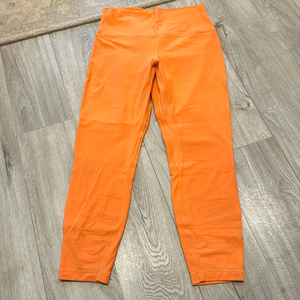 Lululemon neon orange align leggings 25”